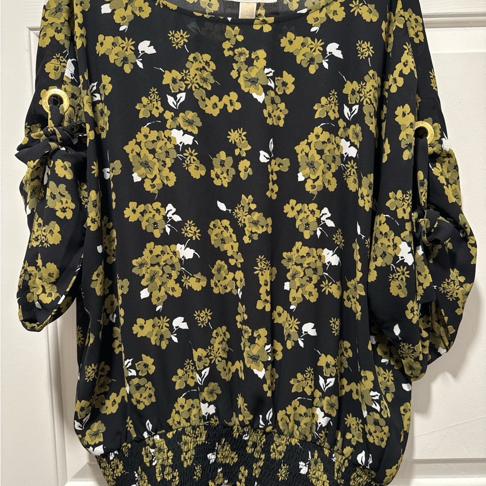 Michael Kors Yellow 3/4 Sleeve Boxy Blouse